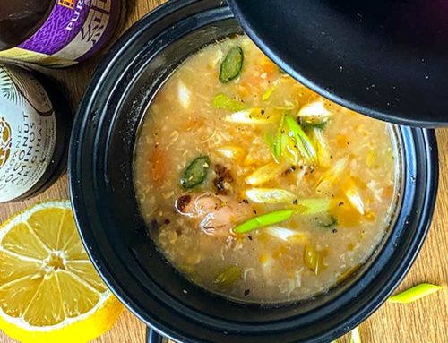 Sesame Ginger Chicken Congee – Chicken Rice Soup